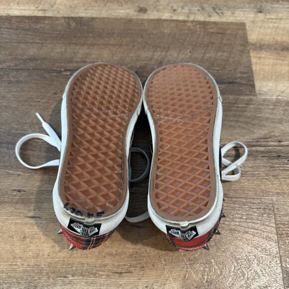 Vans Zip Up Shoes Old Skool Tartan Daze Punk Skate Spiked Plaid M 6 W 7.5 - Picture 16 of 16